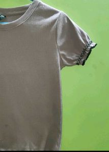 Lavender Short Sleeve Ribbed Top