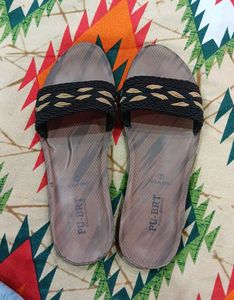 Trendy PU-BRT Women’s Slip-On Slippers (Uk 5-7) 🤎