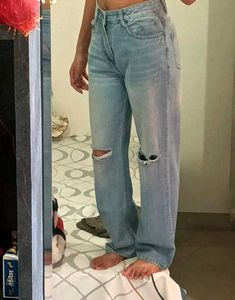 Ripped Wide Leg Jeans