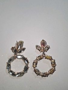 Sparkling Diamond Circle Earrings