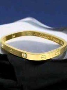 Gold-Tone Bangle with Accents