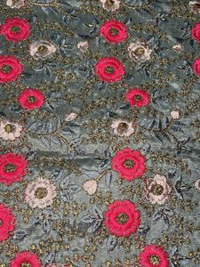 Multicolour Floral Embroidered blouse Fabric