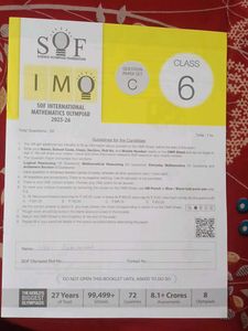 SOF Class 6 Question Papers