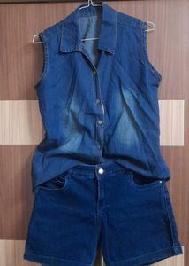 *COMBO* Denim Top &amp; Shorts Set 💙✨️