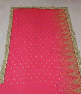 Embroidery Heavy Work Saree For Women