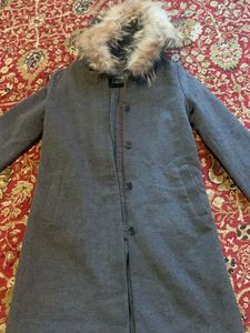 Woollen Coat With Fur