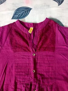 Elegant Purple Button-Down Tunic Top