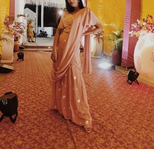 Elegant Pink Floral Saree