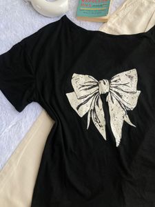 Savana Bow One Sided Off Shoulder Tee🎀