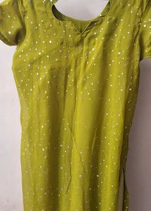 Green Embellished Kurta