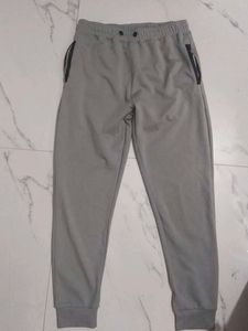 Gray Jogger Sweatpants with Zipper Pockets