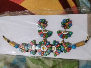 Floral clay Necklace Set