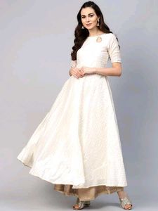 Women Checkered Chanderi Anarkali Kurta ❤️