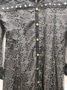 Black Net Kurta
