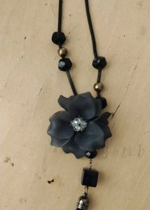Black Flower Statement Necklace
