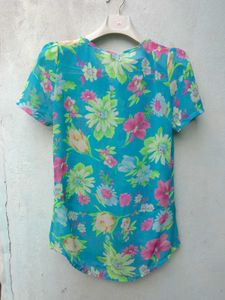 New With Tag Korean Blue Art Pullover