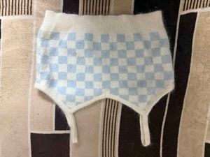 Checkered Fuzzy Crop Tank