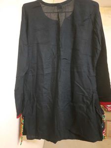 Embroidered Short Kurti (Black)