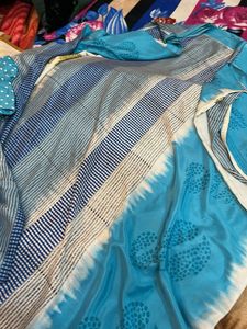 blue saree with blouses