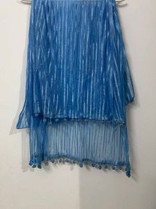 Blue &amp; Yellow Striped Dupatta combo