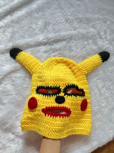 Pikachu Cosplay Crochet 🧶 Mask Cap