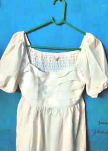 White Puff Sleeve Cottagecore Top