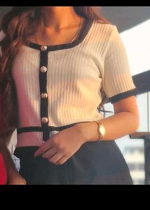 Buttoned Knit Pullover