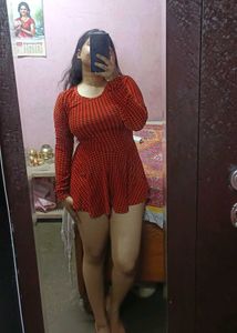 Red Houndstooth Mini Dress