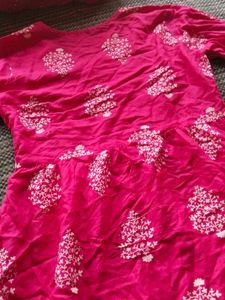 Pink Floral Print Peplum Top