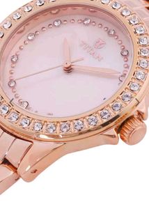 Titan Rose Gold Women&#39;s Watch with Crystals