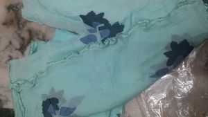 Pure Organza Suit With Brush Paint