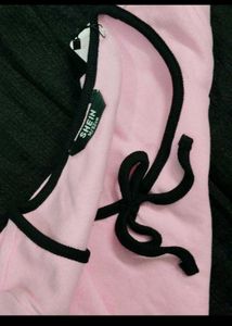 Pink Tie-Front Crop Top