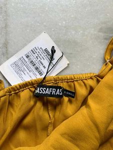 Sassafras Yellow Satin Slip Dress