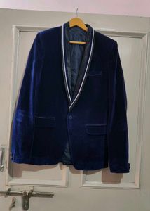 Navy Blue Velvet Blazer