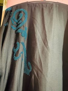 Elegant Black Abaya with Stone Work