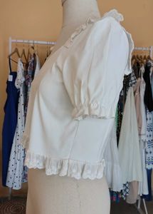 Cute White Lace Trim Top