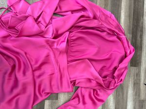 Pink Tie-Front Mini Dress