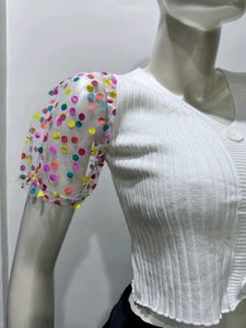 White Puff Sleaves Top
