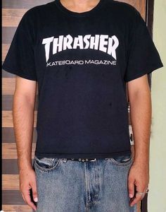 Thrasher skateboard magzine cropped tshirt