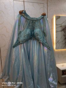 Elegant Blue Embellished Lehenga Choli