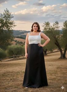 Elegant Black & White Gown