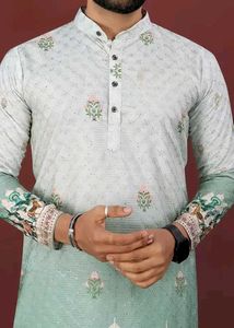 Ethnic Motifs Wooven Design Men&#39;s Kurta (Festive)