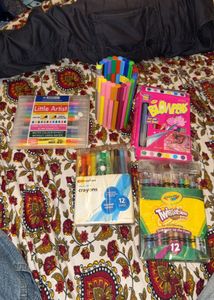 crayons and sketch colours stationary