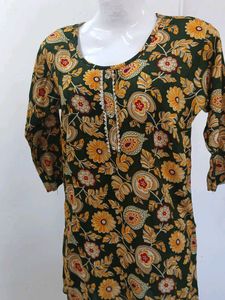 Floral Print Green Kurta