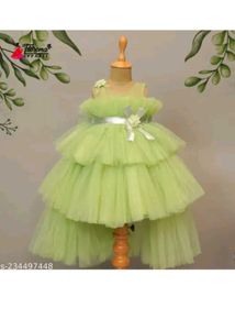 Green Layered Party Dress
