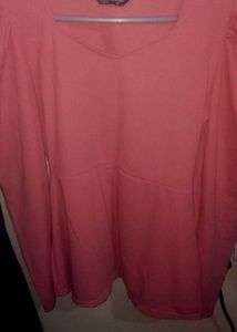 Coral Puff Sleeve Top
