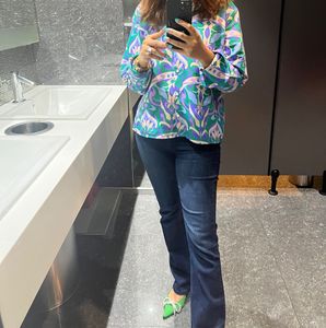 Madame Printed Shirt With Pearl Buttons