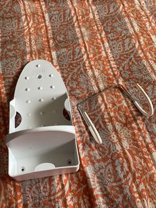 House of Quirk Heat Resistant Wall Mounted Iron Board Holder with Steel Hooks, Silver