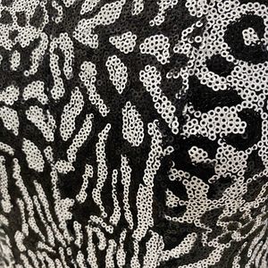 Black &amp; White Sequin Top