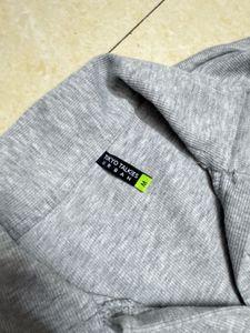Gray Polo Crop Top